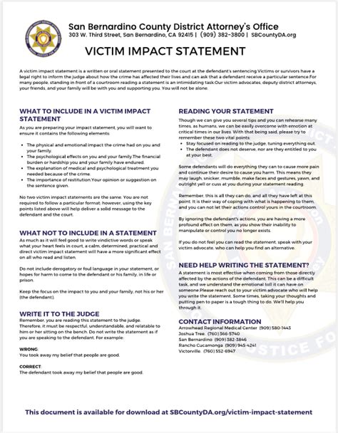 victim impact statement rules